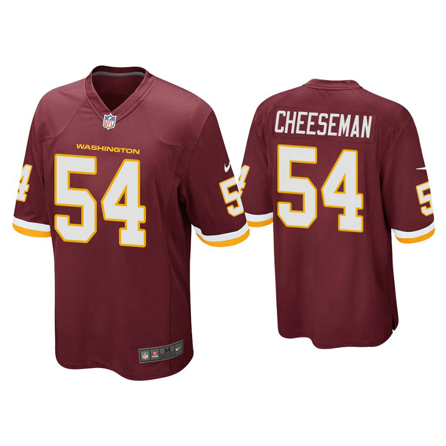 Washington Football Team #54 Camaron Cheeseman Burgundy Game Jersey