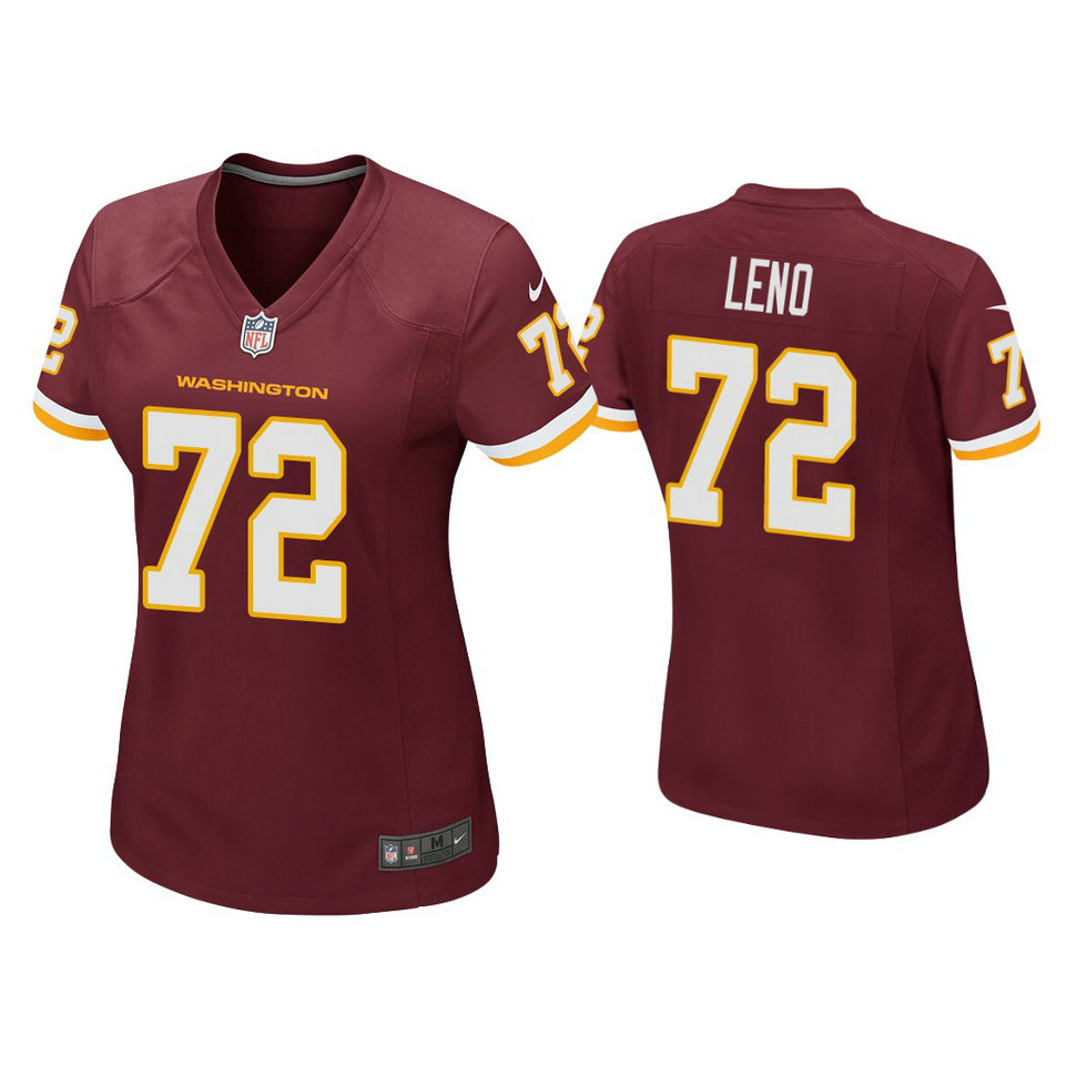 Women's Washington Football Team #72 Charles Leno Burgundy Game Jersey