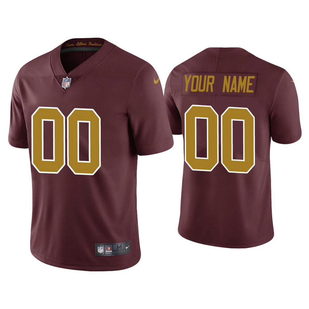 Washington Football Team #00 Custom Burgundy Vapor Limited Jersey