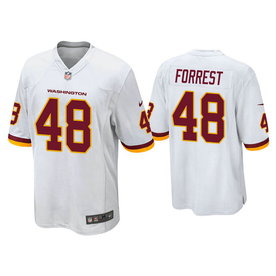 Washington Football Team #48 Darrick Forrest White Game Jersey