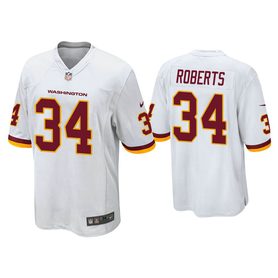 Washington Football Team #34 Darryl Roberts White Game Jersey