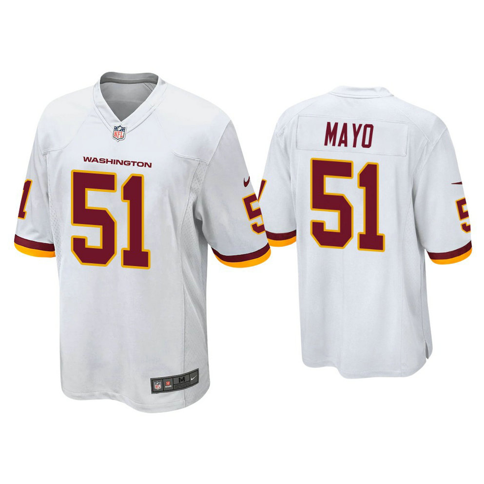 Washington Football Team #51 David Mayo White Game Jersey