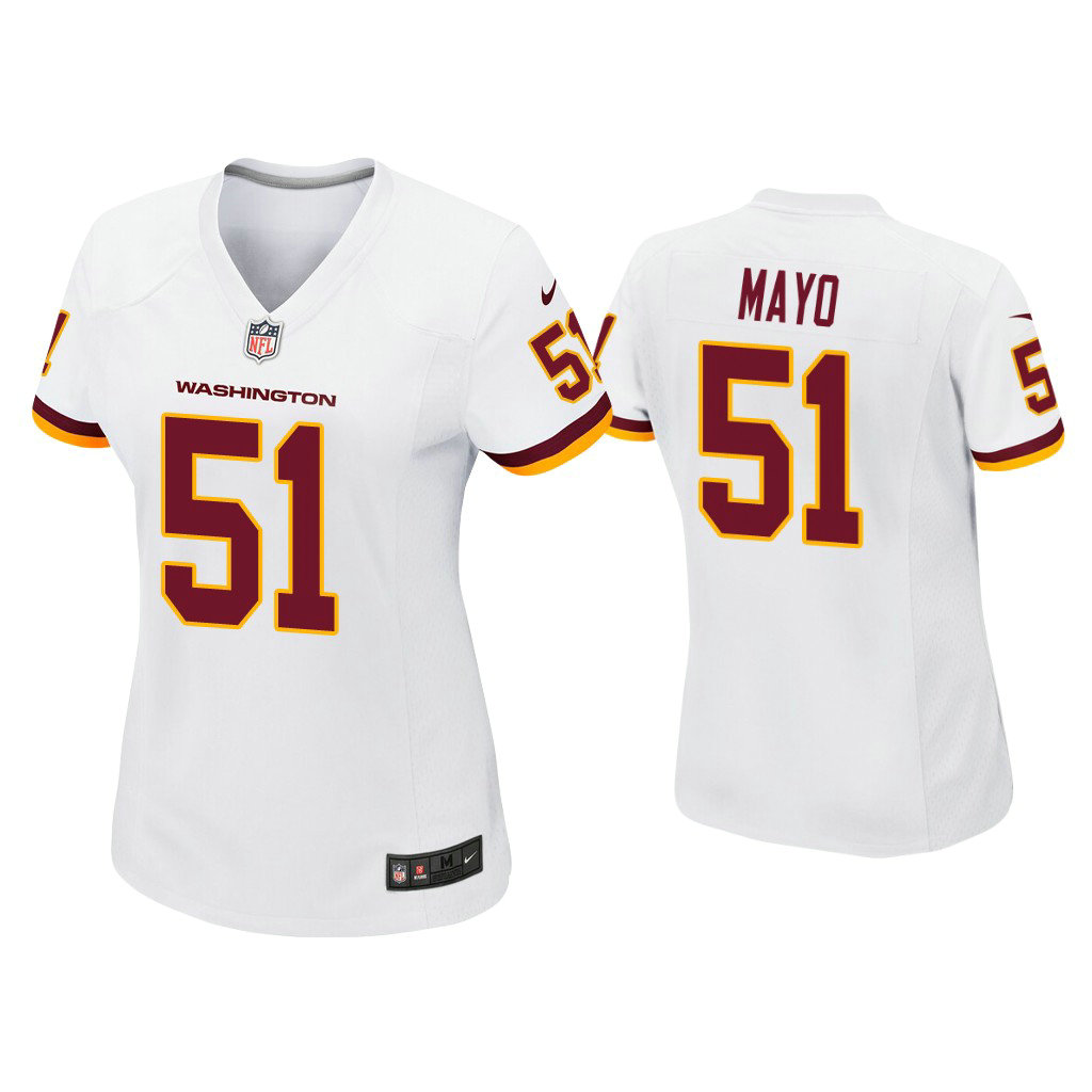 Women's Washington Football Team #51 David Mayo White Game Jersey Women's Washington Football Team #51 David Mayo White Game Jersey