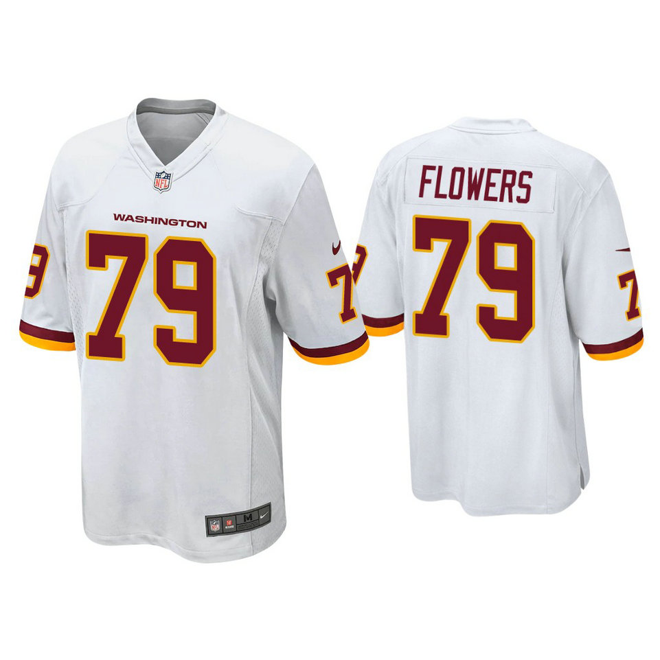 Washington Football Team #79 Ereck Flowers White Game Jersey