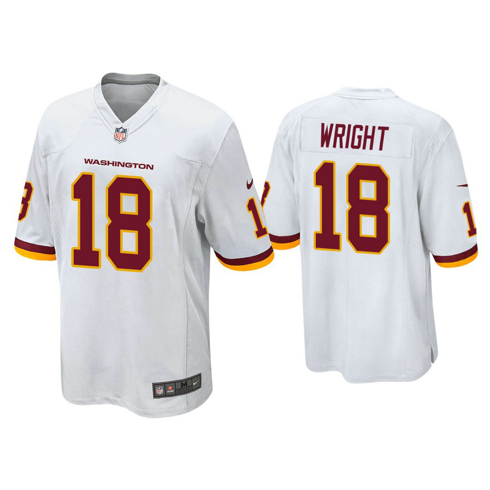 Washington Football Team #18 Isaiah Wright White Game Jersey