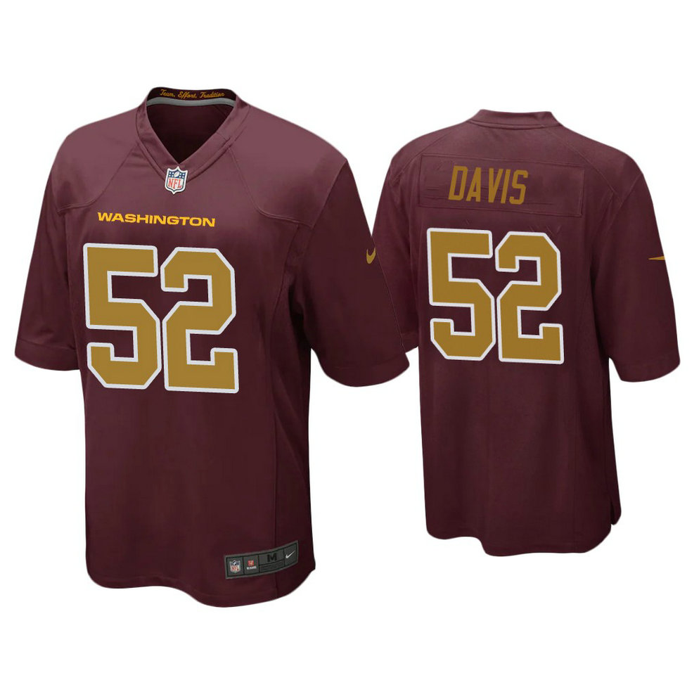 Washington Football Team #52 Jamin Davis Burgundy Alternate Game Jersey