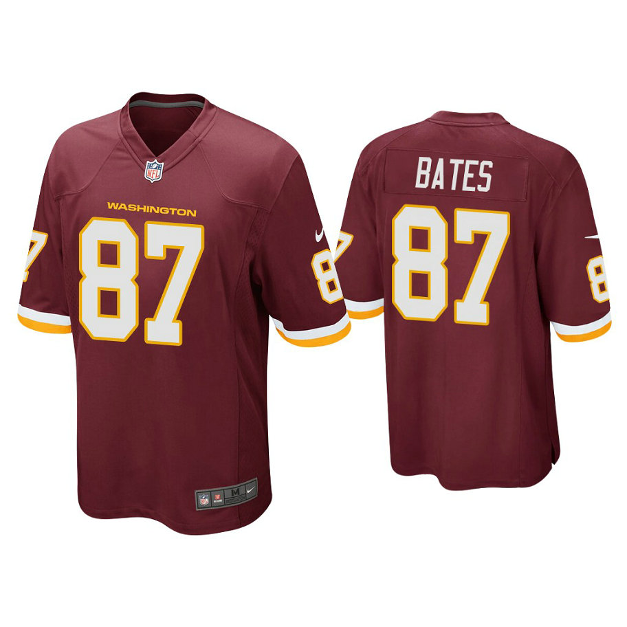Washington Football Team #87 John Bates Burgundy Game Jersey