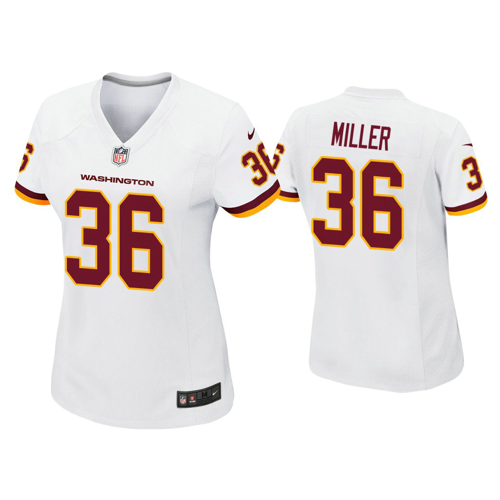 Women's Washington Football Team #36 Lamar Miller White Game Jersey