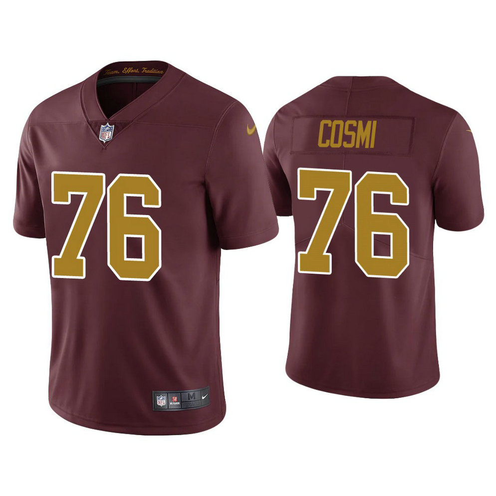 Washington Football Team #76 Samuel Cosmi Burgundy Vapor Limited Jersey