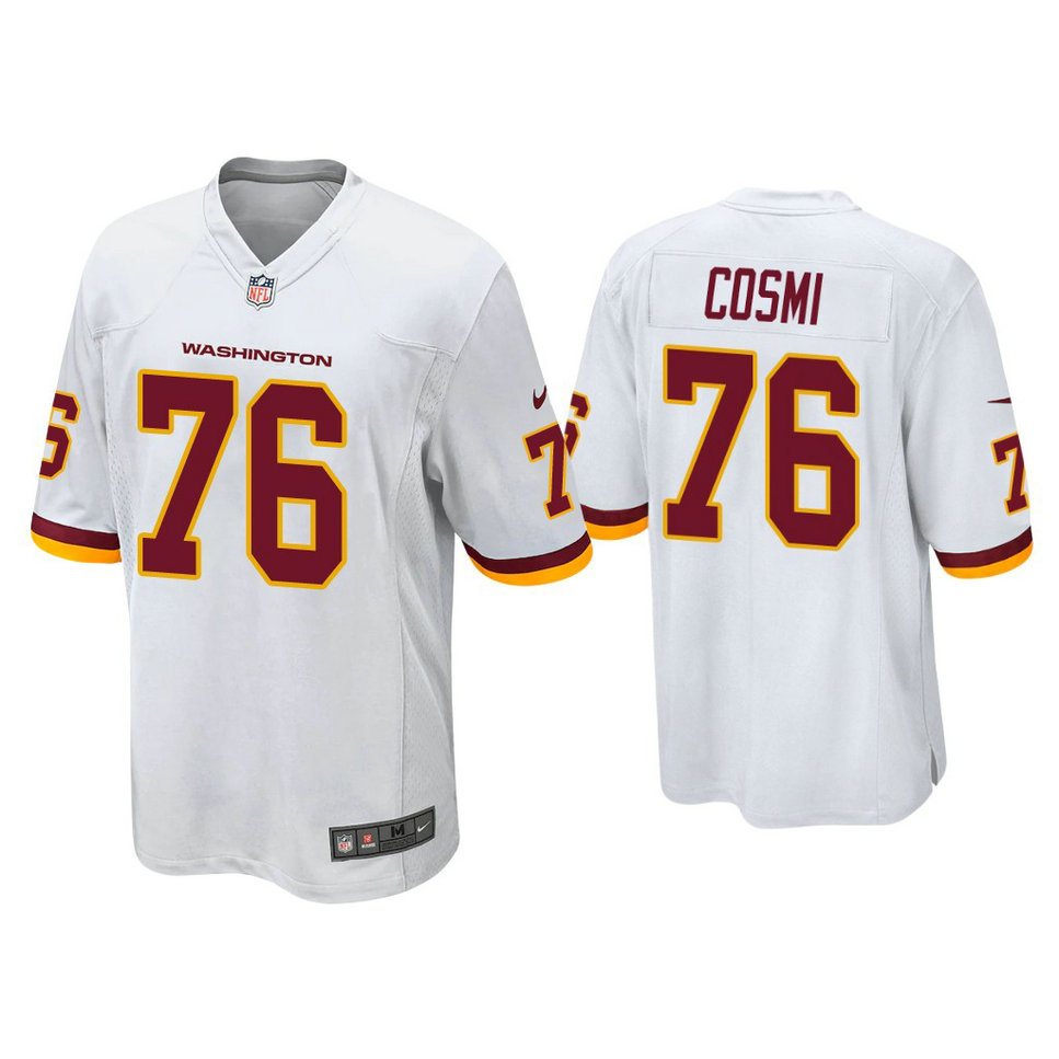 Washington Football Team #76 Samuel Cosmi White Game Jersey