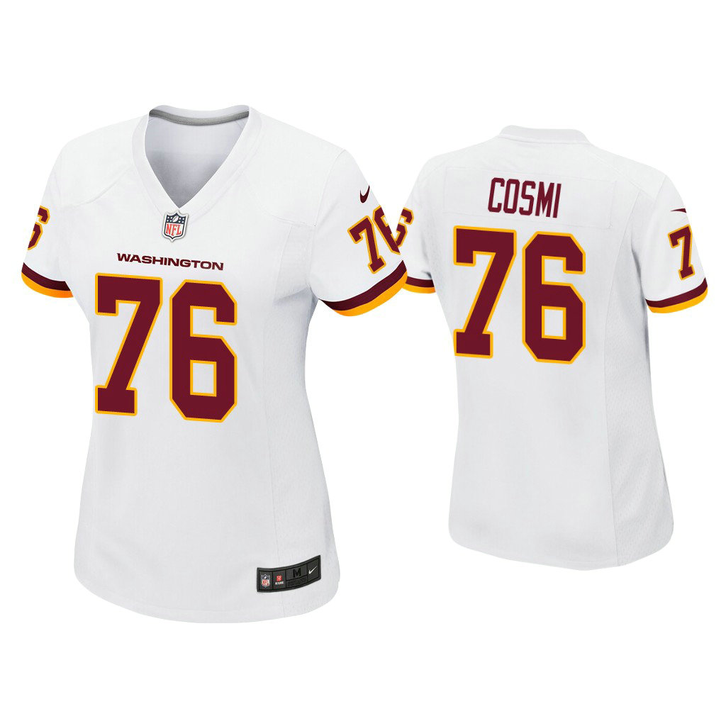 Women's Washington Football Team #76 Samuel Cosmi White Game Jersey Women's Washington Football Team #76 Samuel Cosmi White Game Jersey