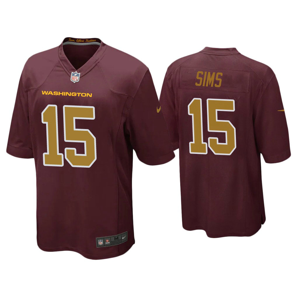 Washington Football Team #15 Steven Sims Burgundy Alternate Game Jersey