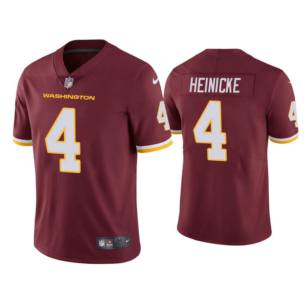 Washington Football Team #4 Taylor Heinicke Burgundy Vapor Limited Jersey Washington Football Team #4 Taylor Heinicke Burgundy Vapor Limited Jersey