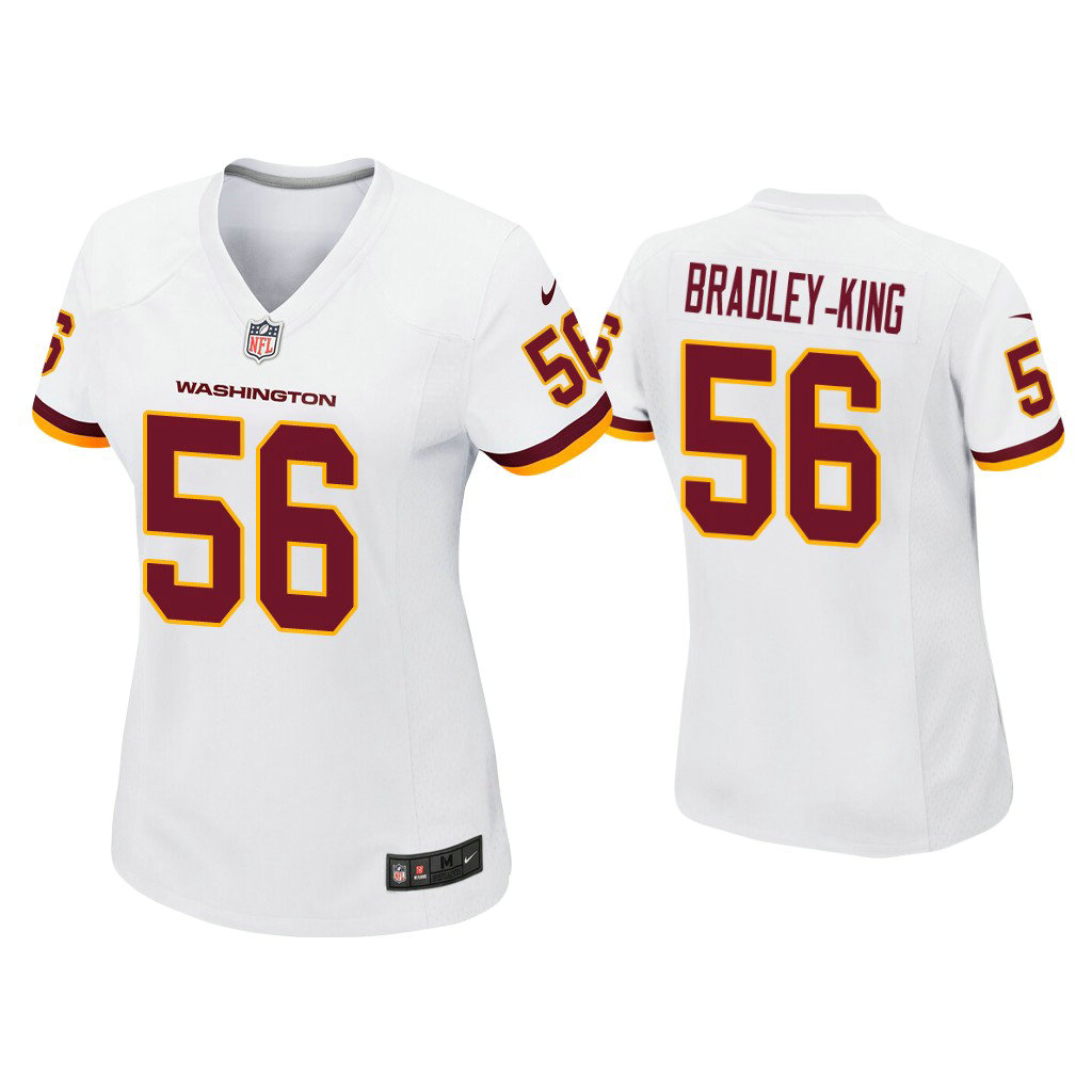 Women's Washington Football Team #56 William Bradley-King White Game Jersey