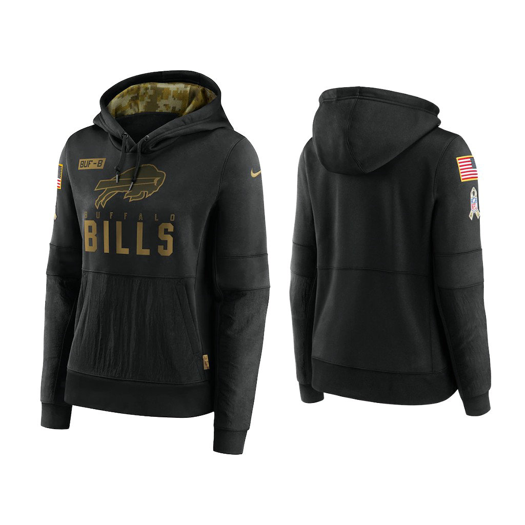 Women's Buffalo Bills Black 2020 Salute to Service Sideline Performance Pullover Hoodie Women's Buffalo Bills Black 2020 Salute to Service Sideline Performance Pullover Hoodie