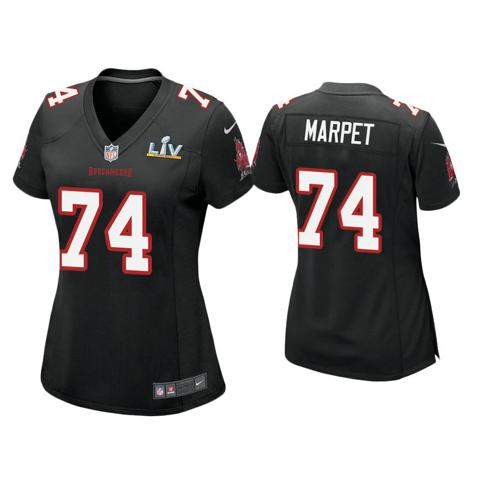 Women's 2021 Tampa Bay Buccaneers #74 Ali Marpet Black Super Bowl LIV Black Game Fashion Jersey