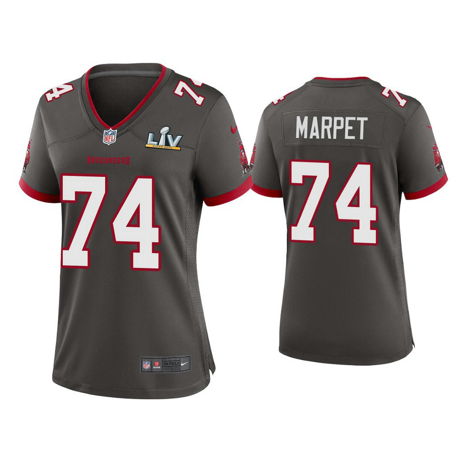 Women's 2021 Tampa Bay Buccaneers #74 Ali Marpet Pewter Super Bowl LIV Pewter Game Jersey