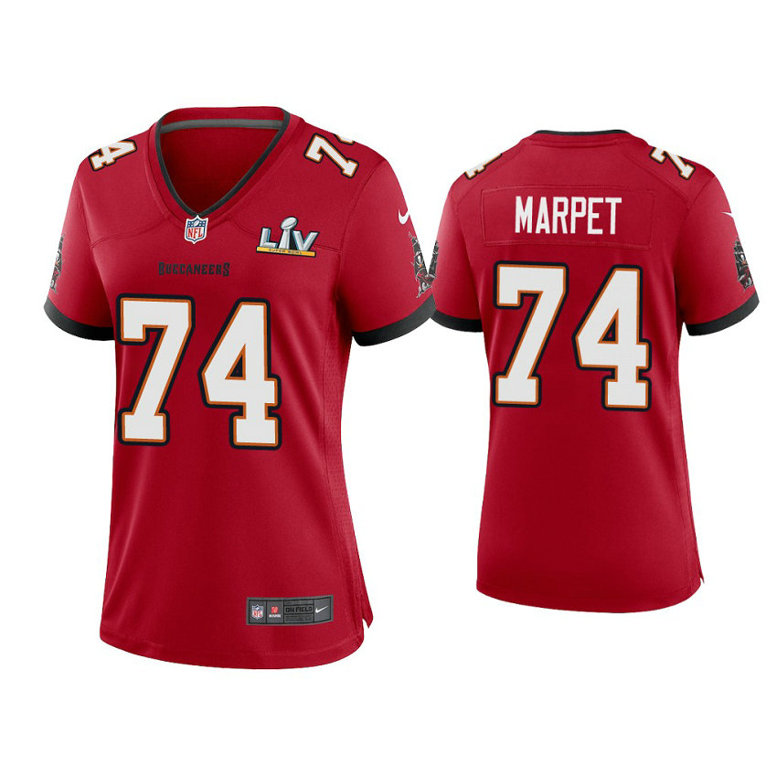 Women's 2021 Tampa Bay Buccaneers #74 Ali Marpet Red Super Bowl LIV Red Game Jersey Women's 2021 Tampa Bay Buccaneers #74 Ali Marpet Red Super Bowl LIV Red Game Jersey