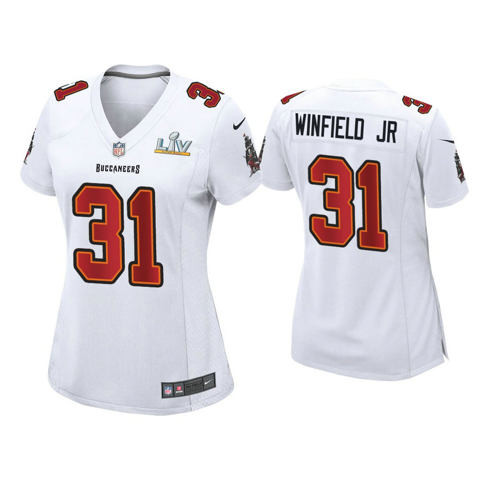 Women's 2021 Tampa Bay Buccaneers #31 Antoine Winfield Jr. White Super Bowl LIV White Game Fashion Jersey