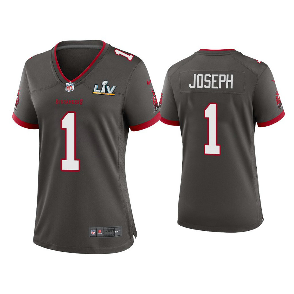 Women's 2021 Tampa Bay Buccaneers #1 Greg Joseph Pewter Super Bowl LIV Pewter Game Jersey Women's 2021 Tampa Bay Buccaneers #1 Greg Joseph Pewter Super Bowl LIV Pewter Game Jersey