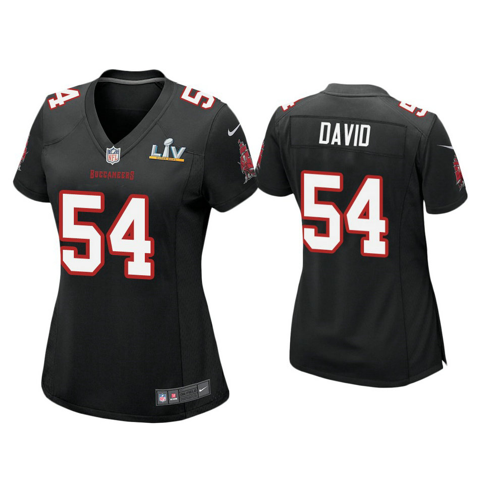 Women's 2021 Tampa Bay Buccaneers #54 Lavonte David Black Super Bowl LIV Black Game Fashion Jersey
