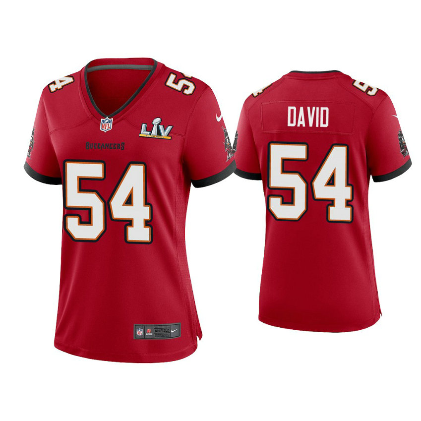 Women's 2021 Tampa Bay Buccaneers #54 Lavonte David Red Super Bowl LIV Red Game Jersey