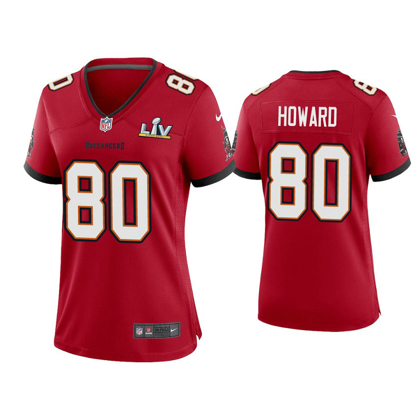 Women's 2021 Tampa Bay Buccaneers #80 O.J. Howard Red Super Bowl LIV Red Game Jersey