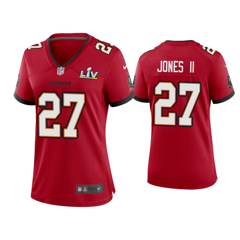 Women's 2021 Tampa Bay Buccaneers #27 Ronald Jones II Red Super Bowl LIV Red Game Jersey Women's 2021 Tampa Bay Buccaneers #27 Ronald Jones II Red Super Bowl LIV Red Game Jersey