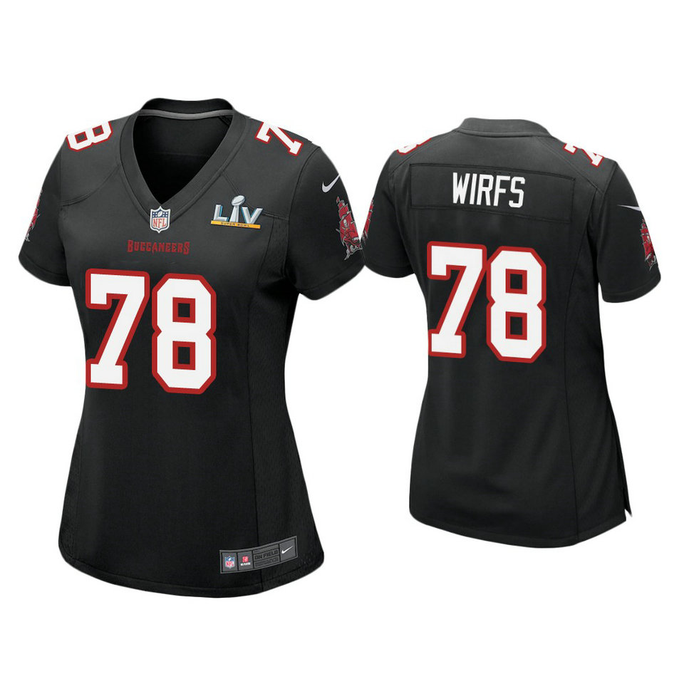Women's 2021 Tampa Bay Buccaneers #78 Tristan Wirfs Black Super Bowl LIV Black Game Fashion Jersey Women's 2021 Tampa Bay Buccaneers #78 Tristan Wirfs Black Super Bowl LIV Black Game Fashion Jersey