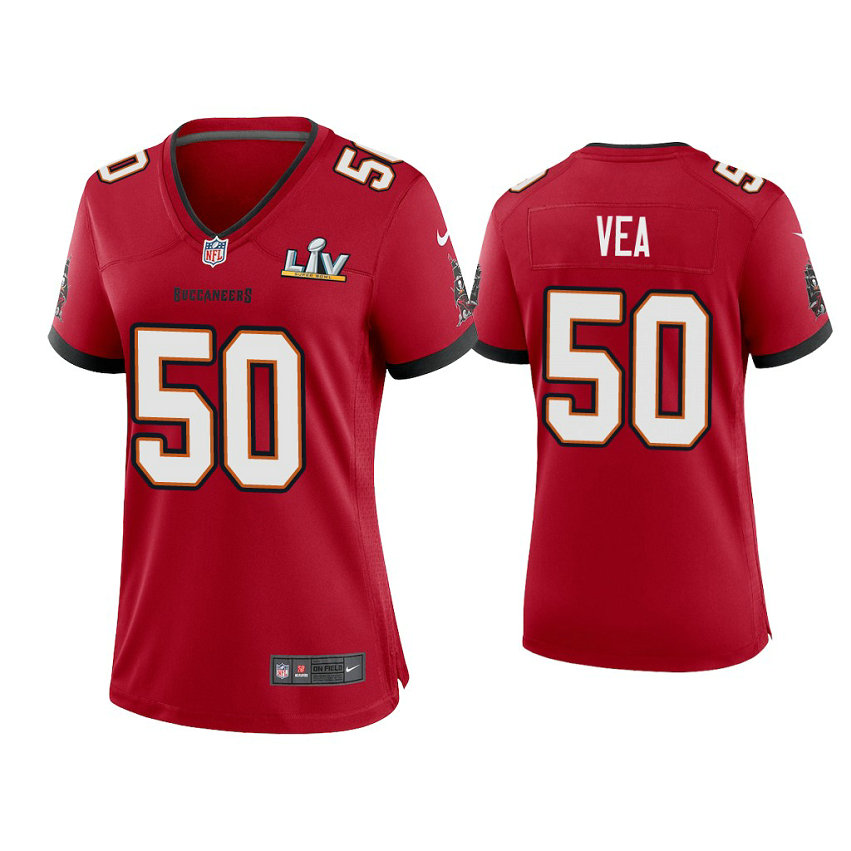 Women's 2021 Tampa Bay Buccaneers #50 Vita Vea Red Super Bowl LIV Red Game Jersey