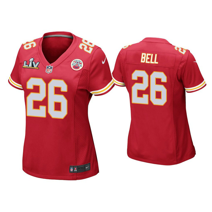 Women's 2021 Kansas City Chiefs #26 Le'Veon Bell Red Super Bowl LIV Red Game Jersey