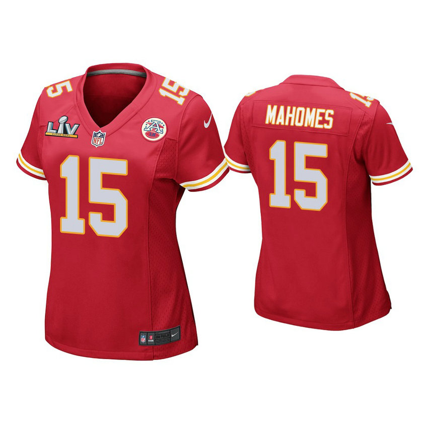 Women's 2021 Kansas City Chiefs #15 Patrick Mahomes Red Super Bowl LIV Red Game Jersey Women's 2021 Kansas City Chiefs #15 Patrick Mahomes Red Super Bowl LIV Red Game Jersey