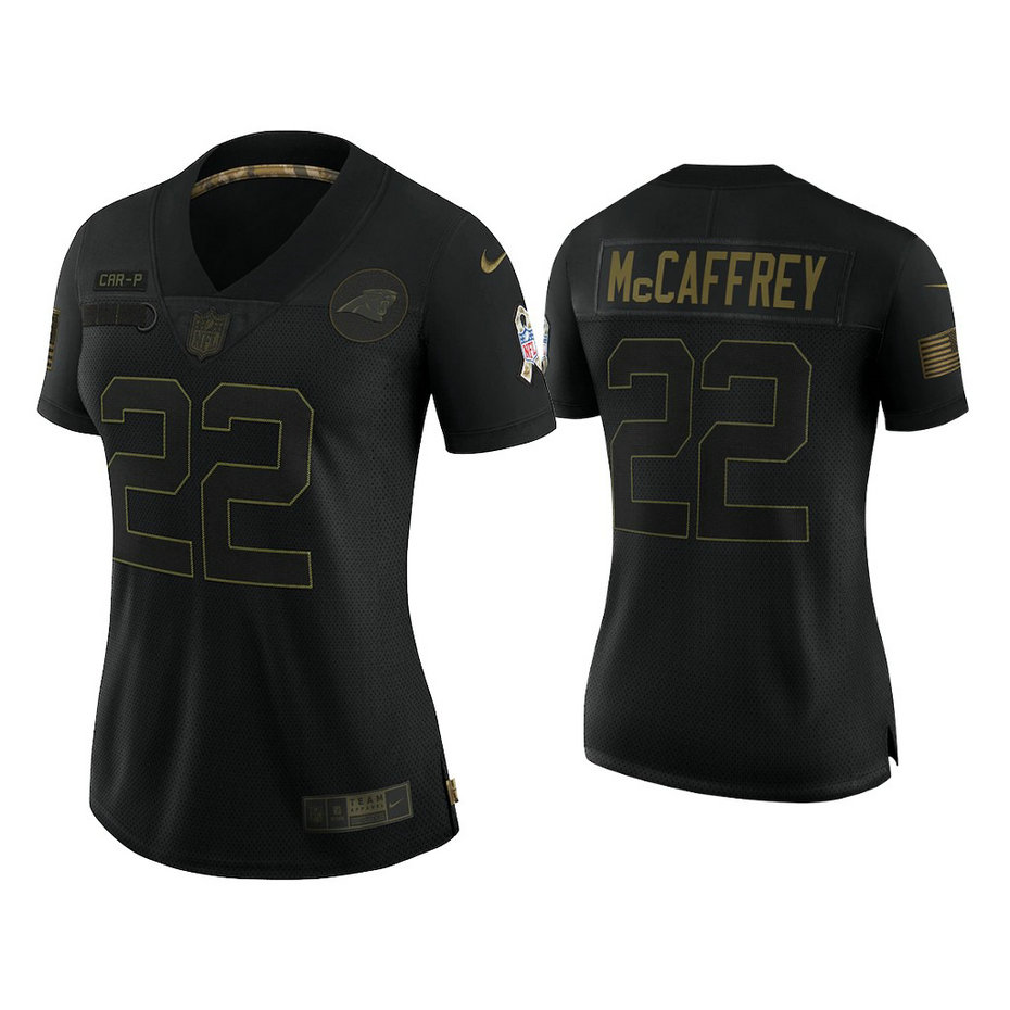 Women's Carolina Panthers #22 Christian McCaffrey Black 2020 Salute to Service Limited Jersey Women's Carolina Panthers #22 Christian McCaffrey Black 2020 Salute to Service Limited Jersey
