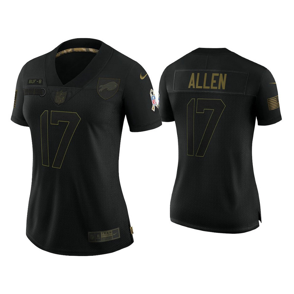 Women's Buffalo Bills #17 Josh Allen Black 2020 Salute to Service Limited Jersey Women's Buffalo Bills #17 Josh Allen Black 2020 Salute to Service Limited Jersey