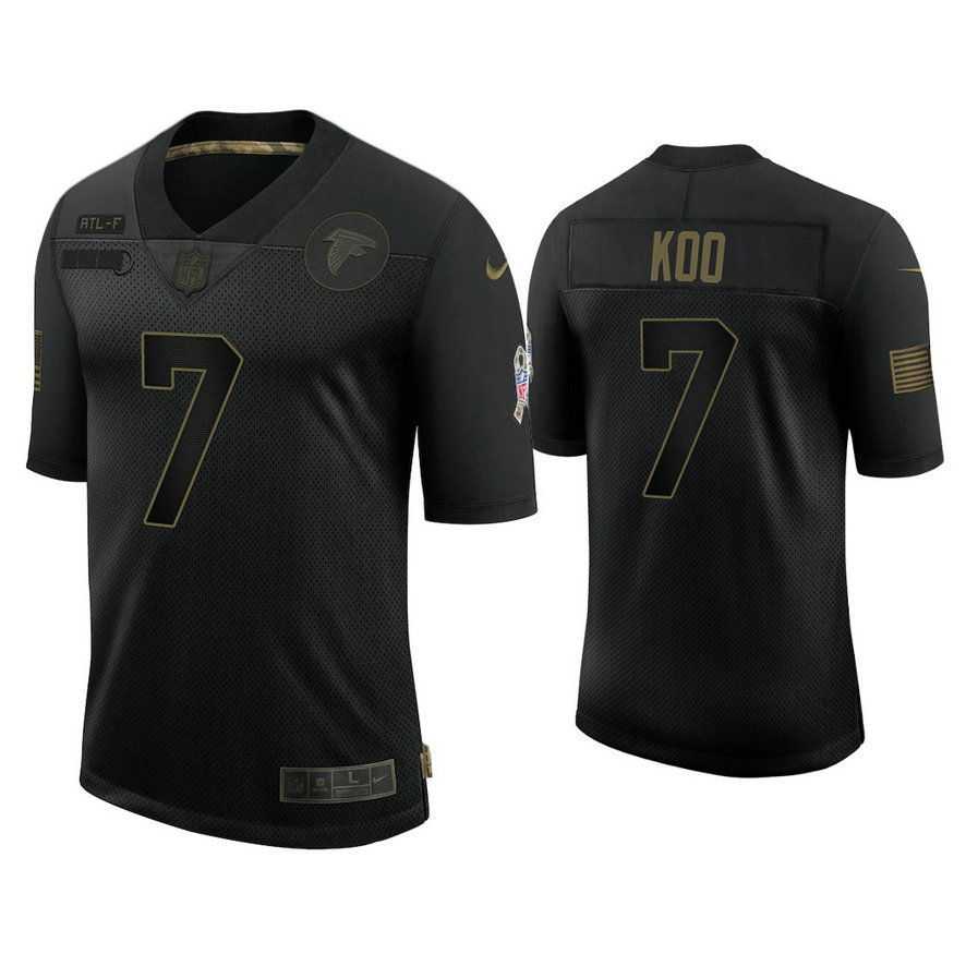 Atlanta Falcons #7 Younghoe Koo Black 2020 Salute to Service Limited Jersey