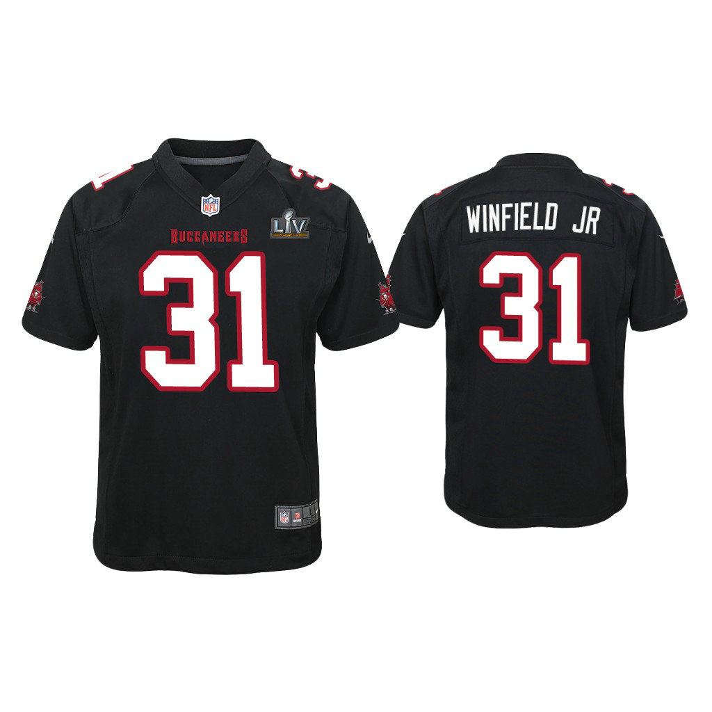 Youth 2021 Tampa Bay Buccaneers #31 Antoine Winfield Jr. Black Super Bowl LIV Black Game Fashion Jersey Youth 2021 Tampa Bay Buccaneers #31 Antoine Winfield Jr. Black Super Bowl LIV Black Game Fashion Jersey