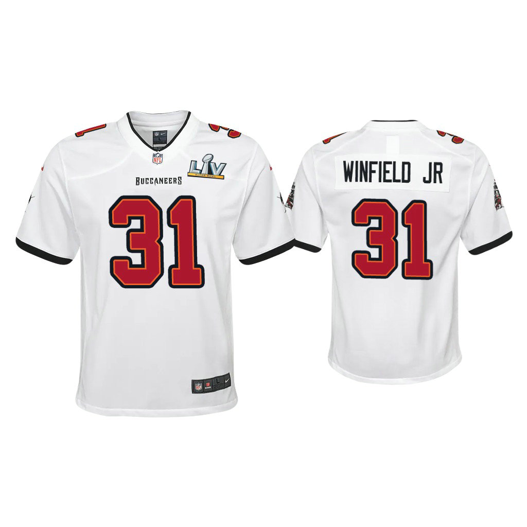 Youth 2021 Tampa Bay Buccaneers #31 Antoine Winfield Jr. White Super Bowl LIV White Game Jersey Youth 2021 Tampa Bay Buccaneers #31 Antoine Winfield Jr. White Super Bowl LIV White Game Jersey