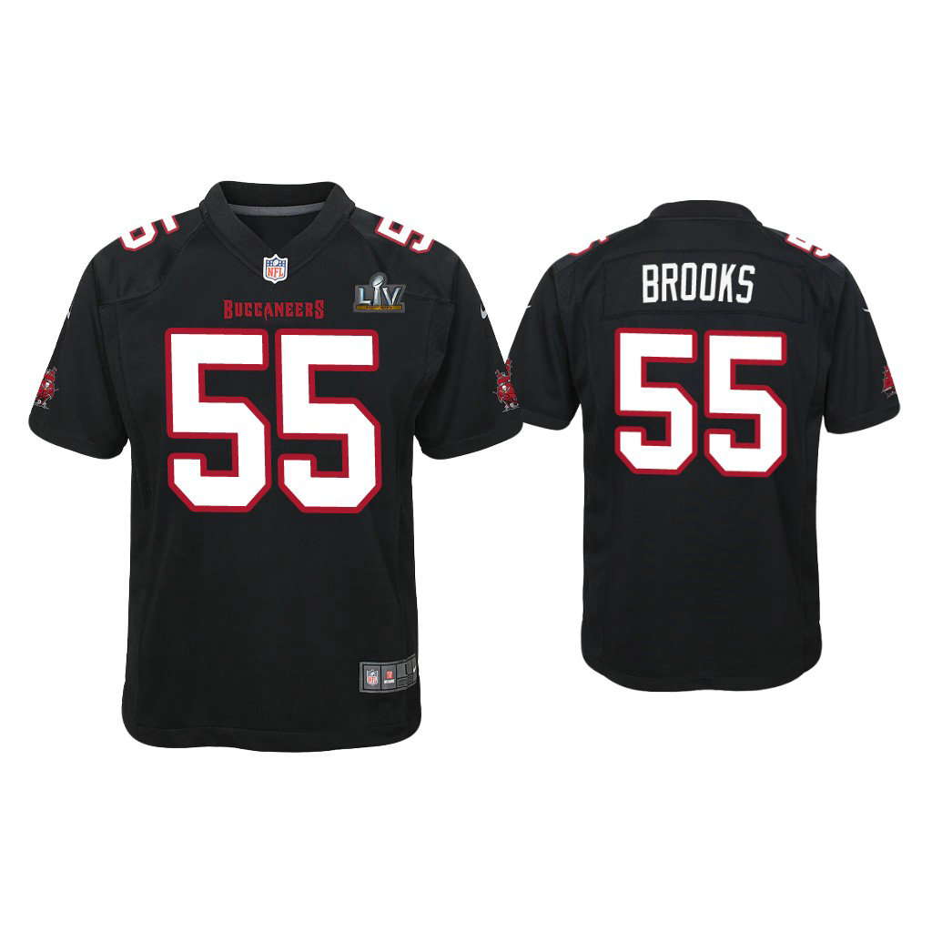 Youth 2021 Tampa Bay Buccaneers #55 Derrick Brooks Black Super Bowl LIV Black Game Fashion Jersey Youth 2021 Tampa Bay Buccaneers #55 Derrick Brooks Black Super Bowl LIV Black Game Fashion Jersey