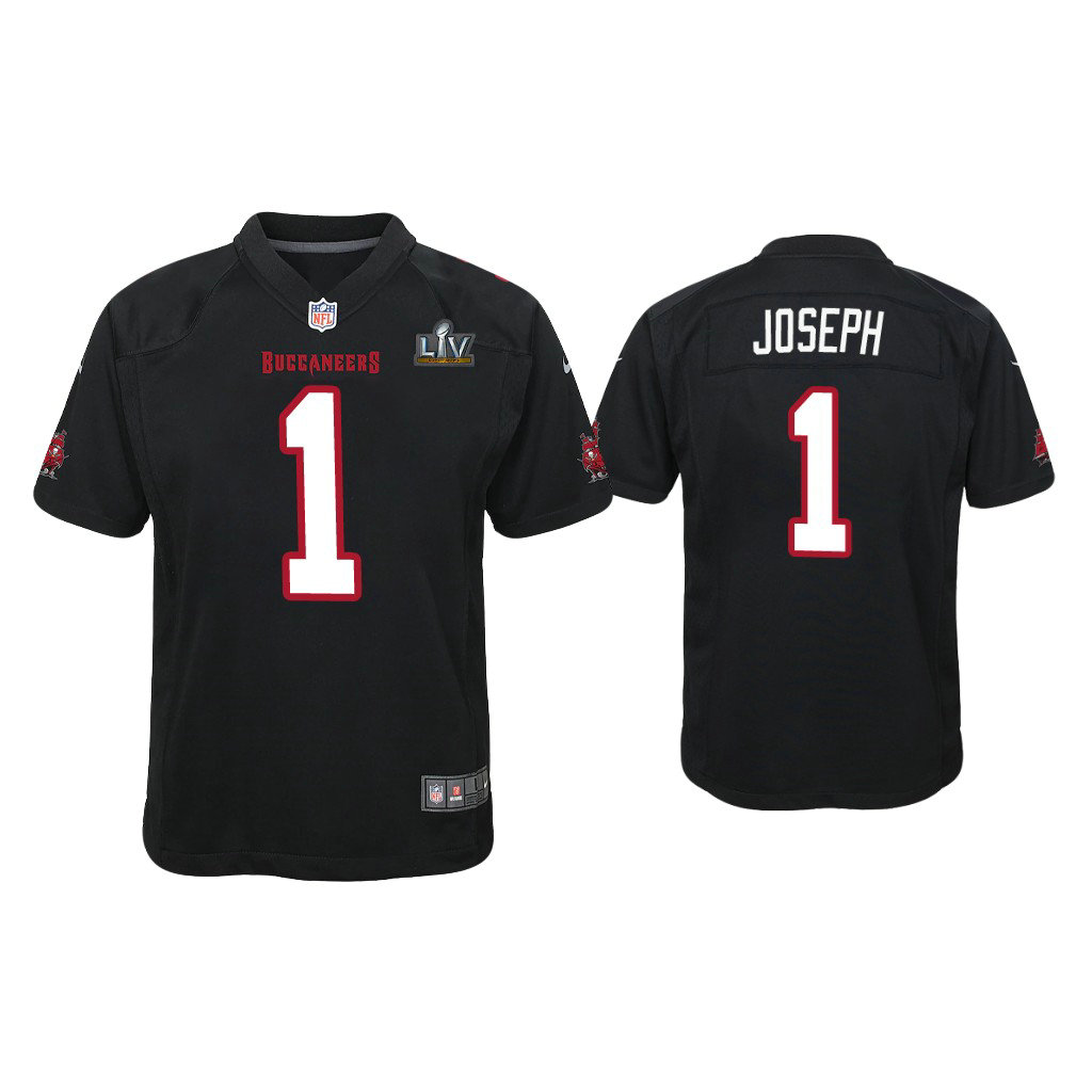 Youth 2021 Tampa Bay Buccaneers #1 Greg Joseph Black Super Bowl LIV Black Game Fashion Jersey Youth 2021 Tampa Bay Buccaneers #1 Greg Joseph Black Super Bowl LIV Black Game Fashion Jersey
