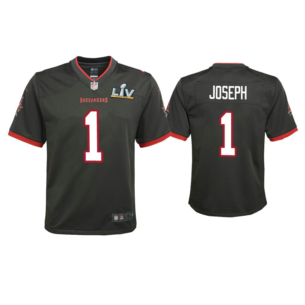 Youth 2021 Tampa Bay Buccaneers #1 Greg Joseph Pewter Super Bowl LIV Pewter Game Jersey Youth 2021 Tampa Bay Buccaneers #1 Greg Joseph Pewter Super Bowl LIV Pewter Game Jersey
