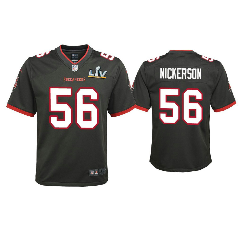 Youth 2021 Tampa Bay Buccaneers #56 Hardy Nickerson Pewter Super Bowl LIV Pewter Game Jersey Youth 2021 Tampa Bay Buccaneers #56 Hardy Nickerson Pewter Super Bowl LIV Pewter Game Jersey