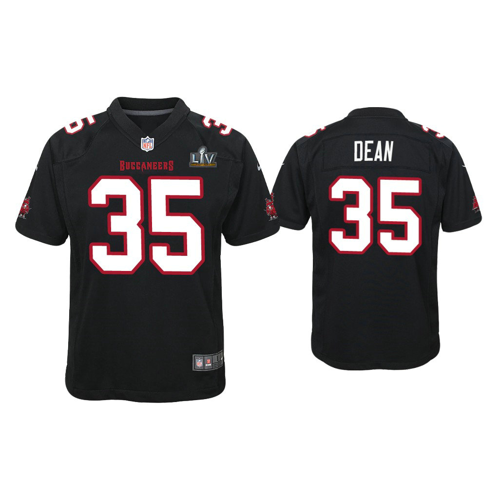 Youth 2021 Tampa Bay Buccaneers #35 Jamel Dean Black Super Bowl LIV Black Game Fashion Jersey Youth 2021 Tampa Bay Buccaneers #35 Jamel Dean Black Super Bowl LIV Black Game Fashion Jersey