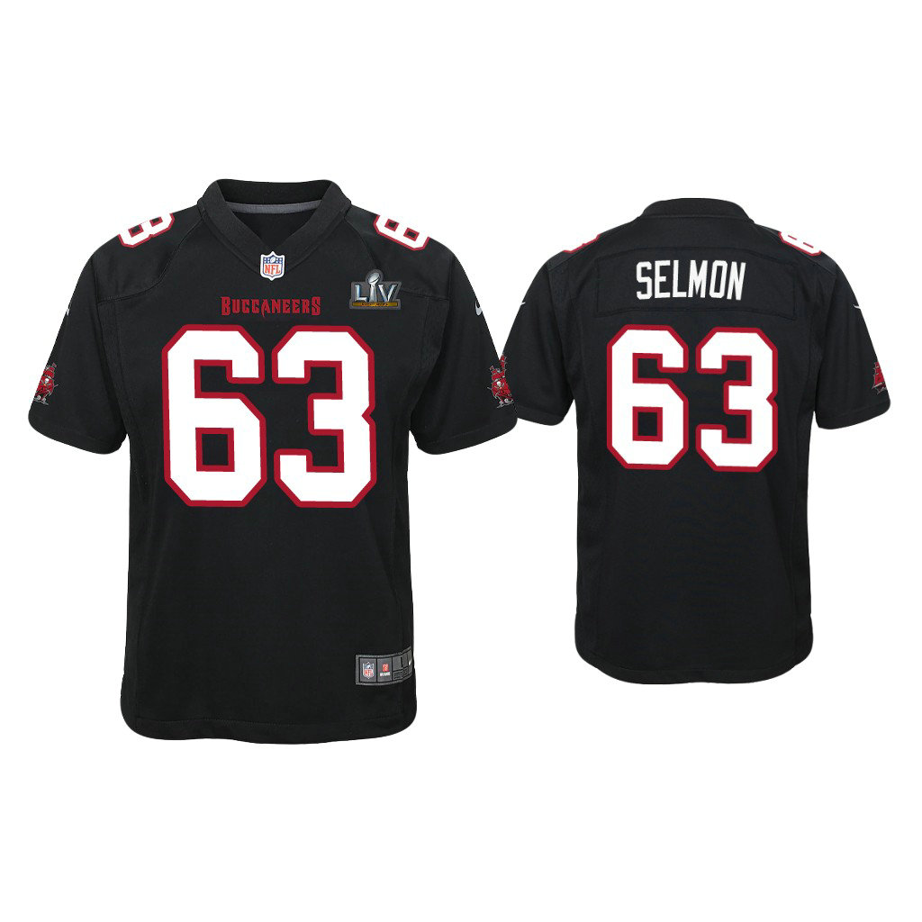 Youth 2021 Tampa Bay Buccaneers #63 Lee Roy Selmon Black Super Bowl LIV Black Game Fashion Jersey Youth 2021 Tampa Bay Buccaneers #63 Lee Roy Selmon Black Super Bowl LIV Black Game Fashion Jersey