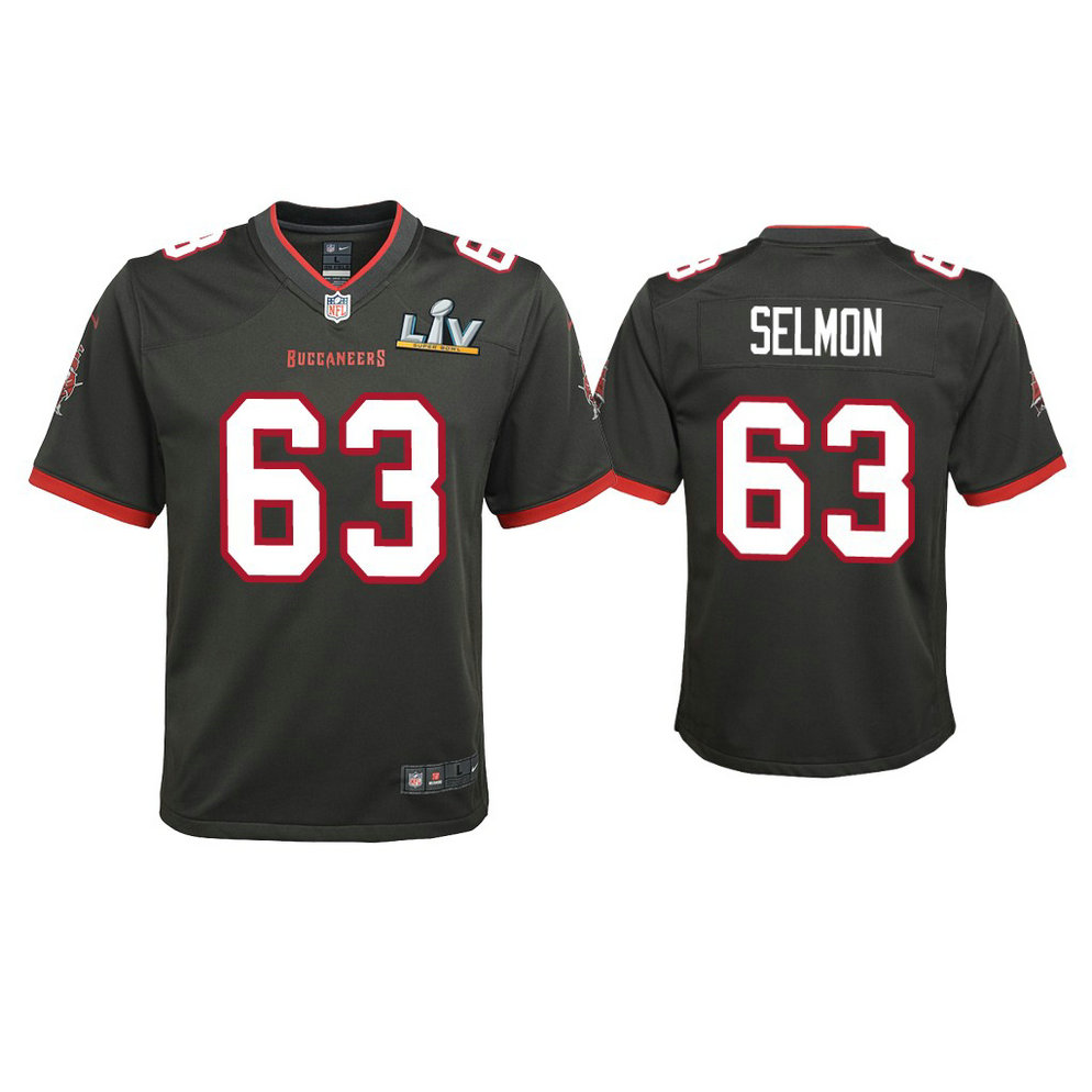 Youth 2021 Tampa Bay Buccaneers #63 Lee Roy Selmon Pewter Super Bowl LIV Pewter Game Jersey Youth 2021 Tampa Bay Buccaneers #63 Lee Roy Selmon Pewter Super Bowl LIV Pewter Game Jersey