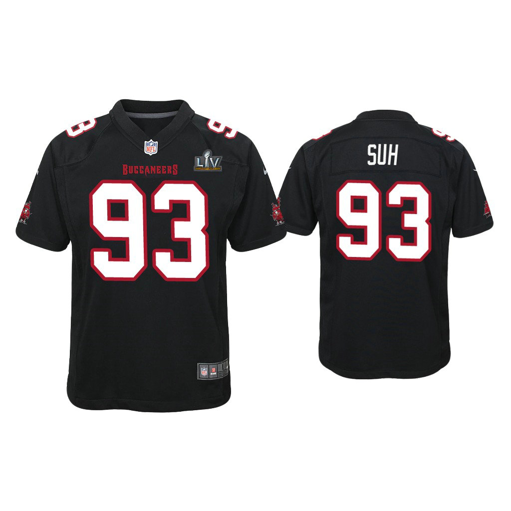 Youth 2021 Tampa Bay Buccaneers #93 Ndamukong Suh Black Super Bowl LIV Black Game Fashion Jersey Youth 2021 Tampa Bay Buccaneers #93 Ndamukong Suh Black Super Bowl LIV Black Game Fashion Jersey