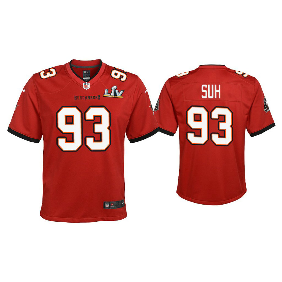 Youth 2021 Tampa Bay Buccaneers #93 Ndamukong Suh Red Super Bowl LIV Red Game Jersey Youth 2021 Tampa Bay Buccaneers #93 Ndamukong Suh Red Super Bowl LIV Red Game Jersey
