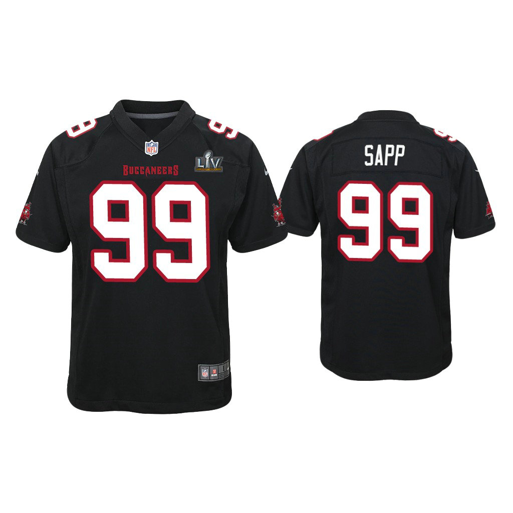 Youth 2021 Tampa Bay Buccaneers #99 Warren Sapp Black Super Bowl LIV Black Game Fashion Jersey Youth 2021 Tampa Bay Buccaneers #99 Warren Sapp Black Super Bowl LIV Black Game Fashion Jersey