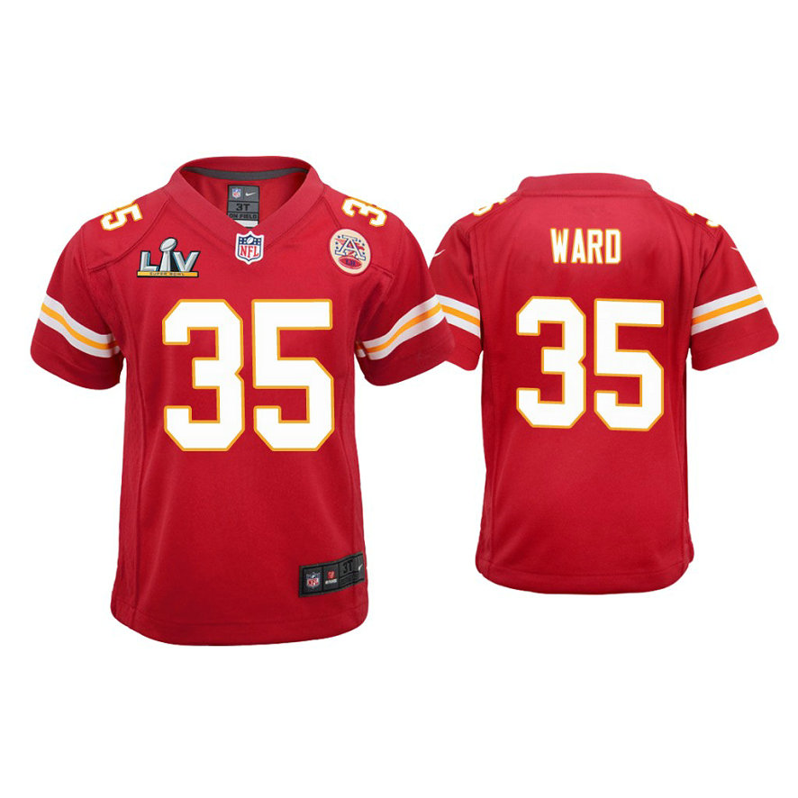 Youth 2021 Kansas City Chiefs #35 Charvarius Ward Red Super Bowl LIV Red Game Jersey