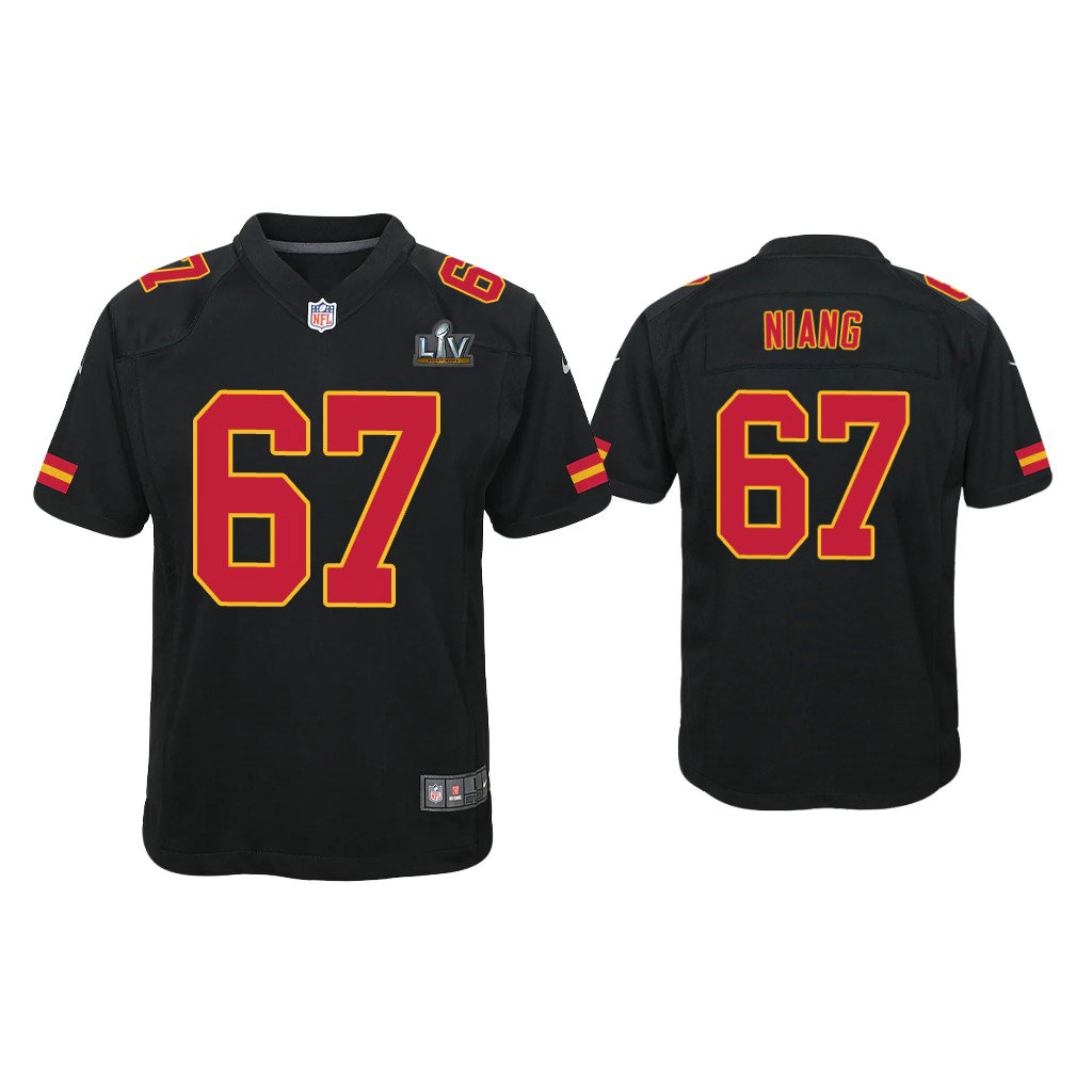 Youth 2021 Kansas City Chiefs #67 Lucas Niang Black Super Bowl LIV Black Game Fashion Jersey