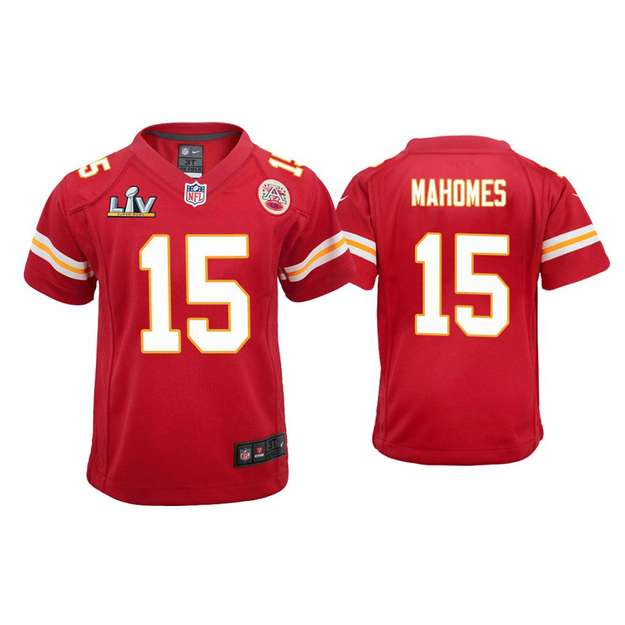 Youth 2021 Kansas City Chiefs #15 Patrick Mahomes Red Super Bowl LIV Red Game Jersey Youth 2021 Kansas City Chiefs #15 Patrick Mahomes Red Super Bowl LIV Red Game Jersey